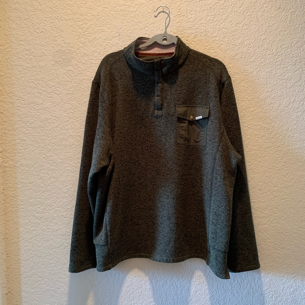Woolrich olive green heathered lined pullover